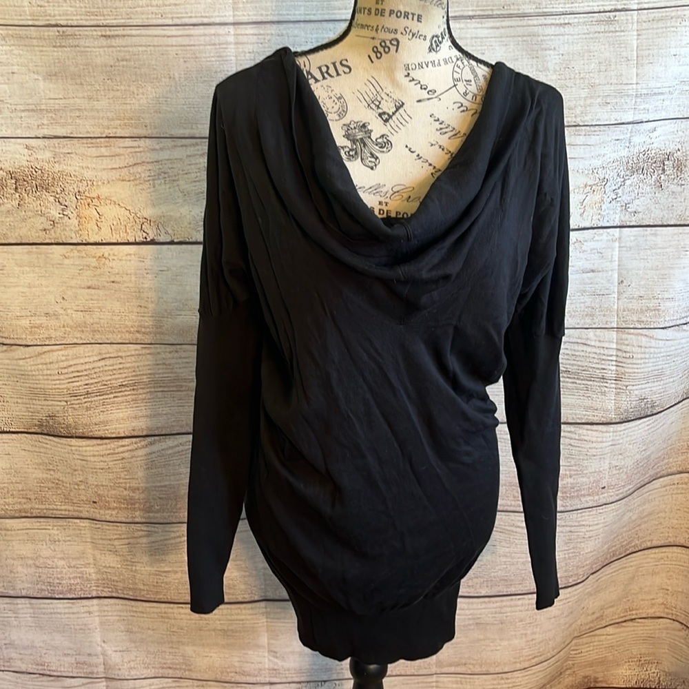 L.A.M.B. Black Cowl Neck Turtleneck Sweater